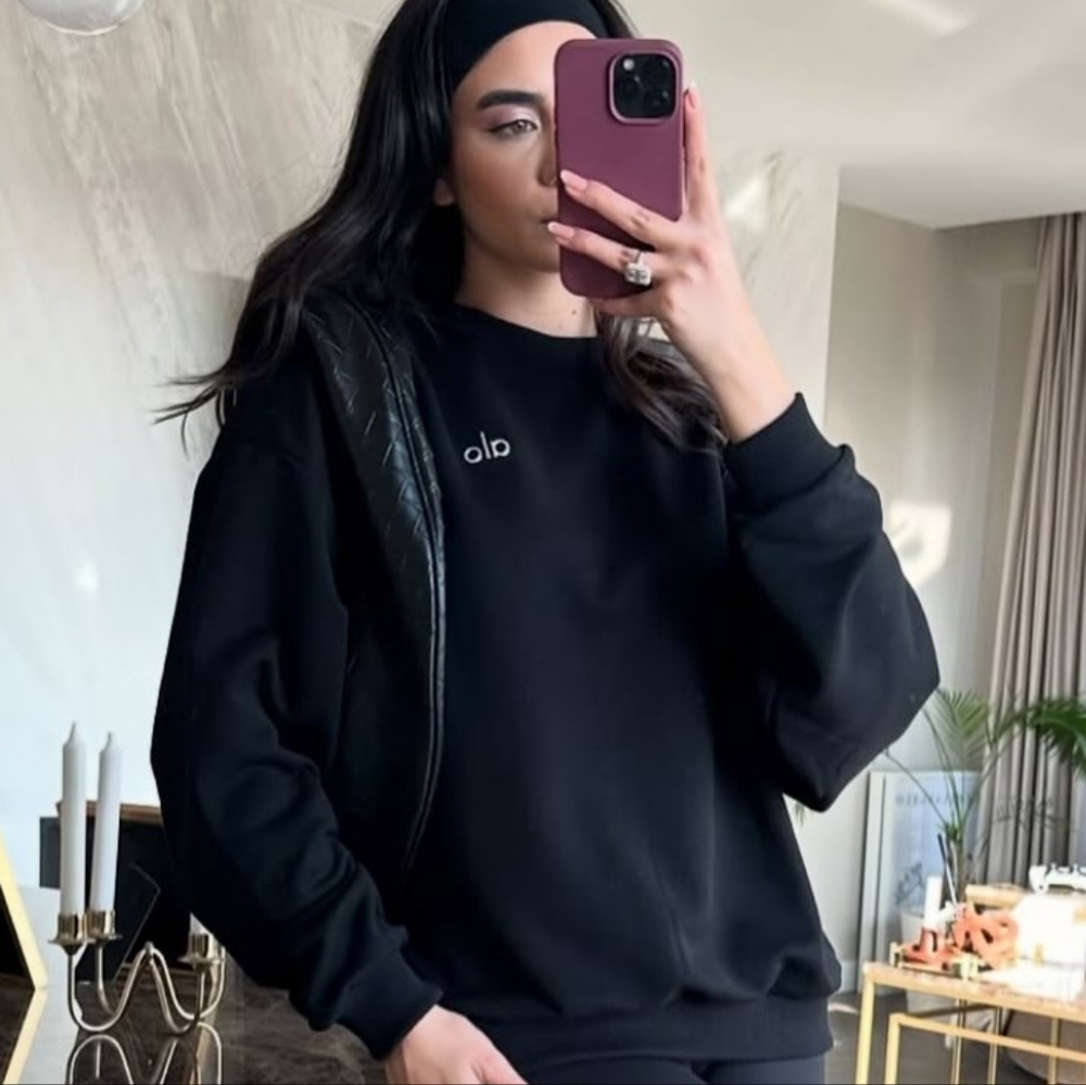 ALO Yoga Black Sweatshirt for Women Size L
